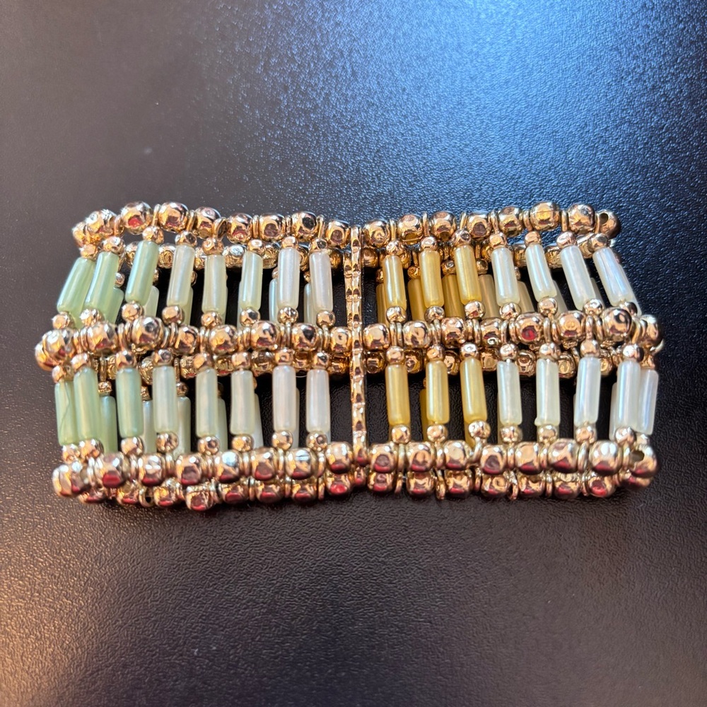Goldtone Grecian Bugle Bracelet Cuff